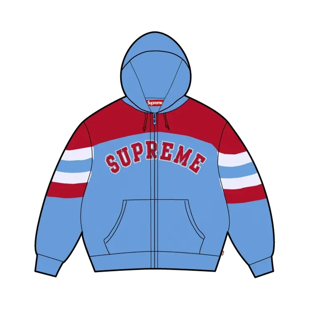 Supreme Filled Zip Up Hooded Sweatshirt "Light Blue"
