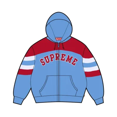 Supreme Filled Zip Up Hooded Sweatshirt "Light Blue"