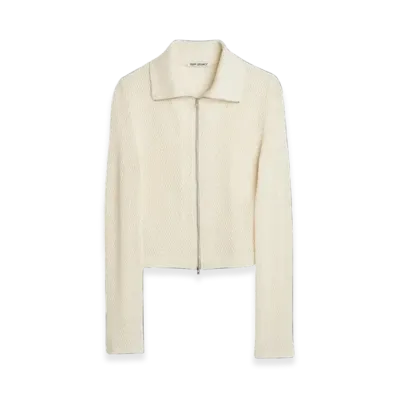 OUR LEGACY Women's Slim Zip Long Sleeve Sparse Cotton "Ecru"