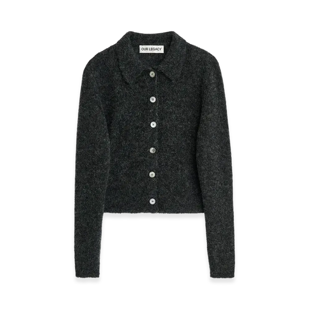 OUR LEGACY Mazzy Polo "Charcoal Melange Fuzzy Alpaca"