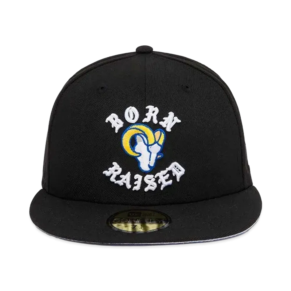 NEW ERA x Born x Raised x NFL + Rams Fitted Rocker Hat "Black"