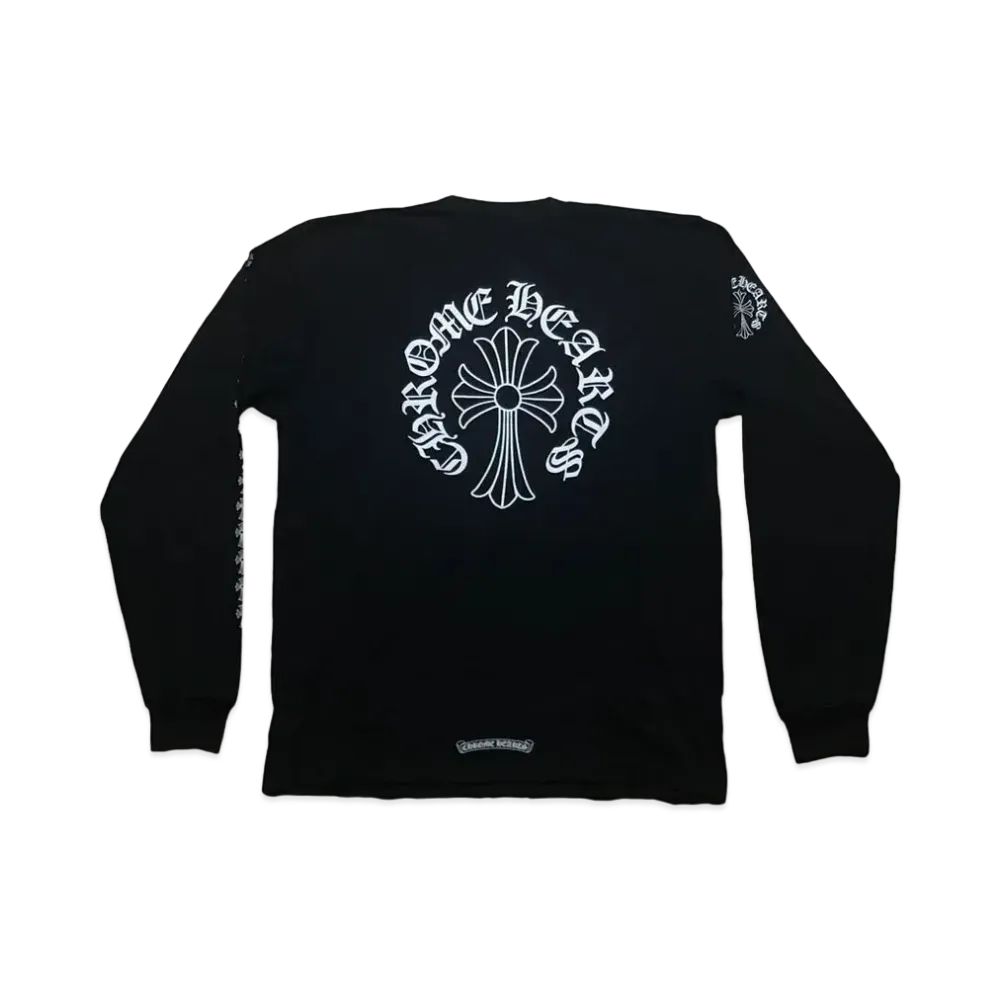 Chrome Hearts Neck Logo Cross Sleeve L/S T-Shirt "Black"