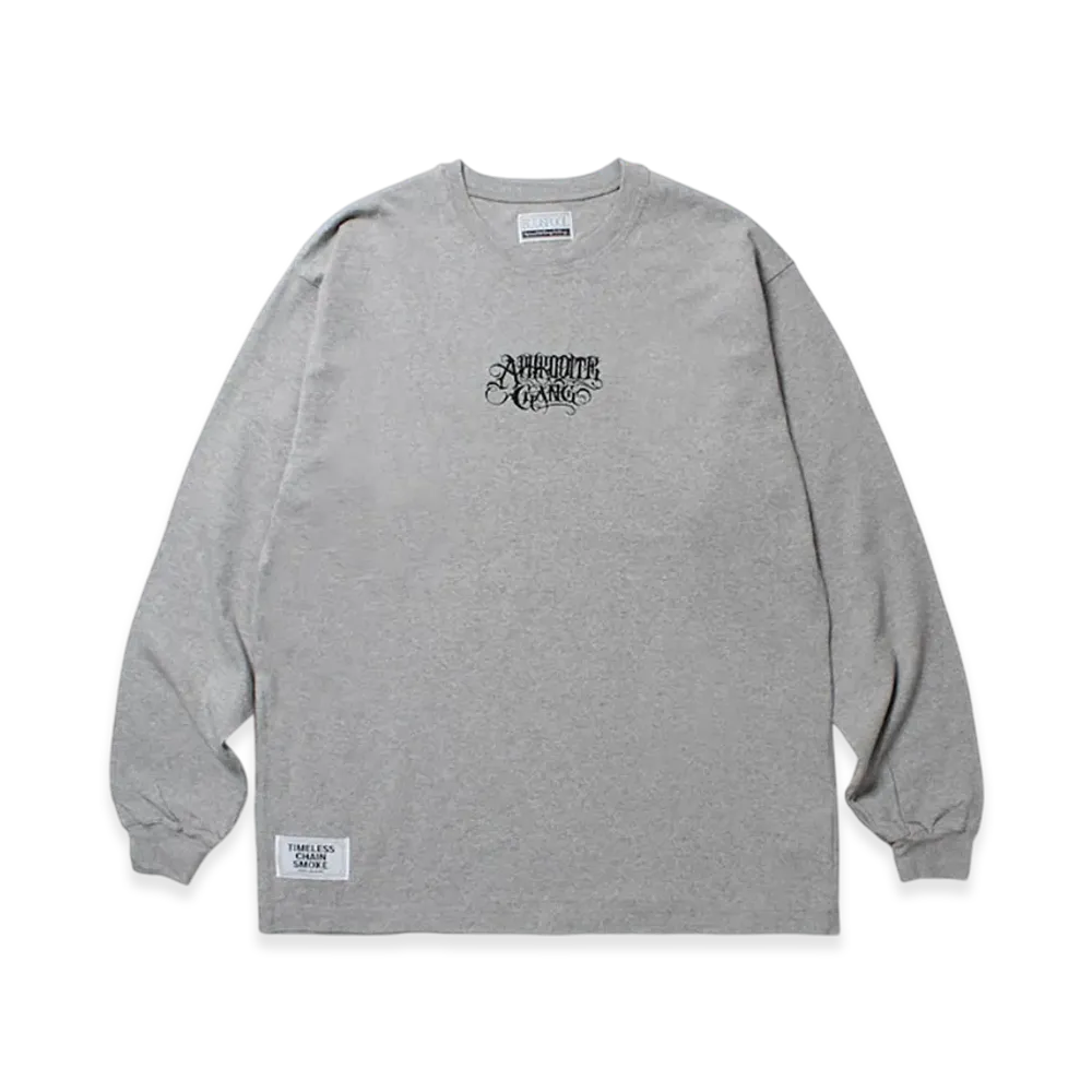 APHRODITEGANG Classic Logo Embroidery L/S Tee "Gray/Black"