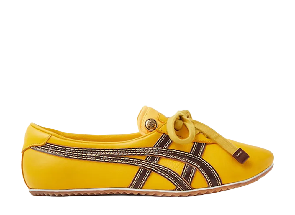 Versace × Onitsuka Tiger Women's Tai-Chi Sakura Nappa Sneaker "Brown/Yellow"