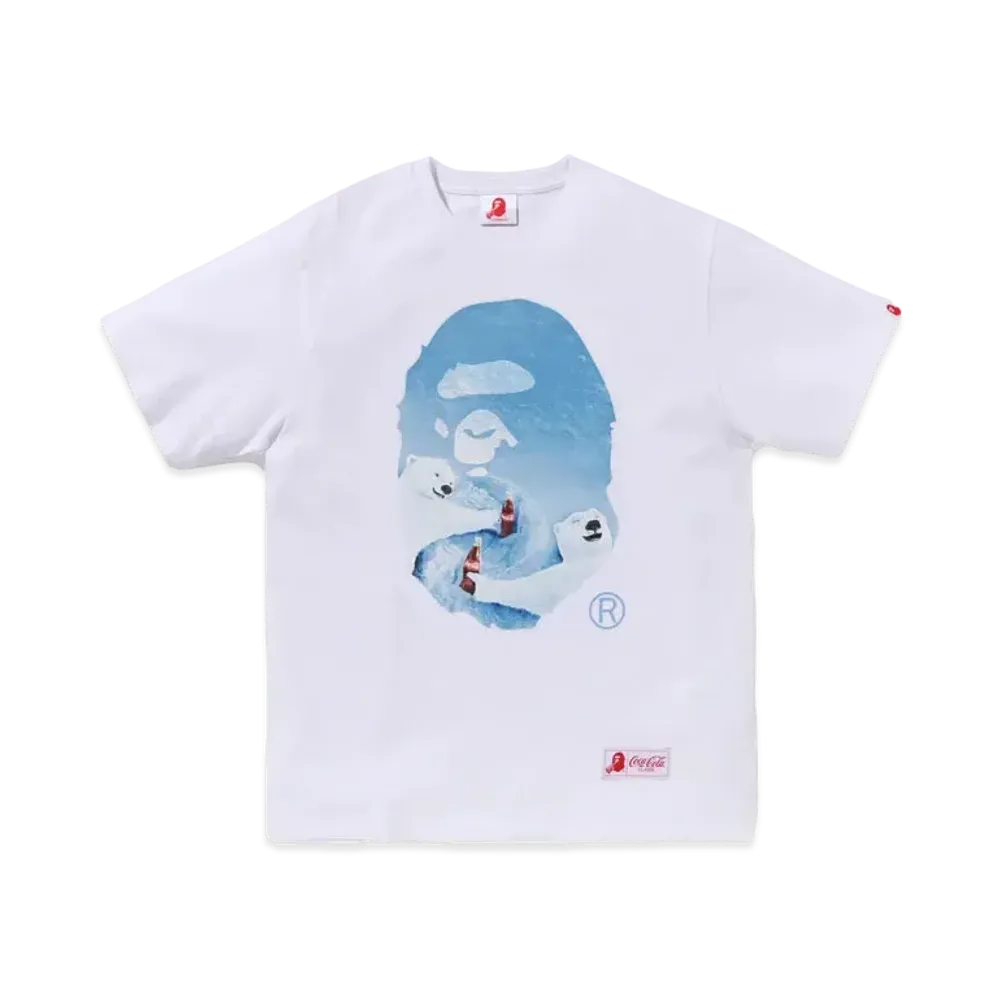 A BATHING APE x COCA COLA Photo Ape Head Tee "White"