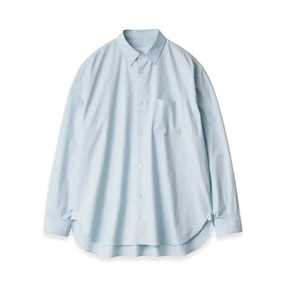ssstein Suvin Cotton Oversized Regular Collar Shirt "Off Blue"