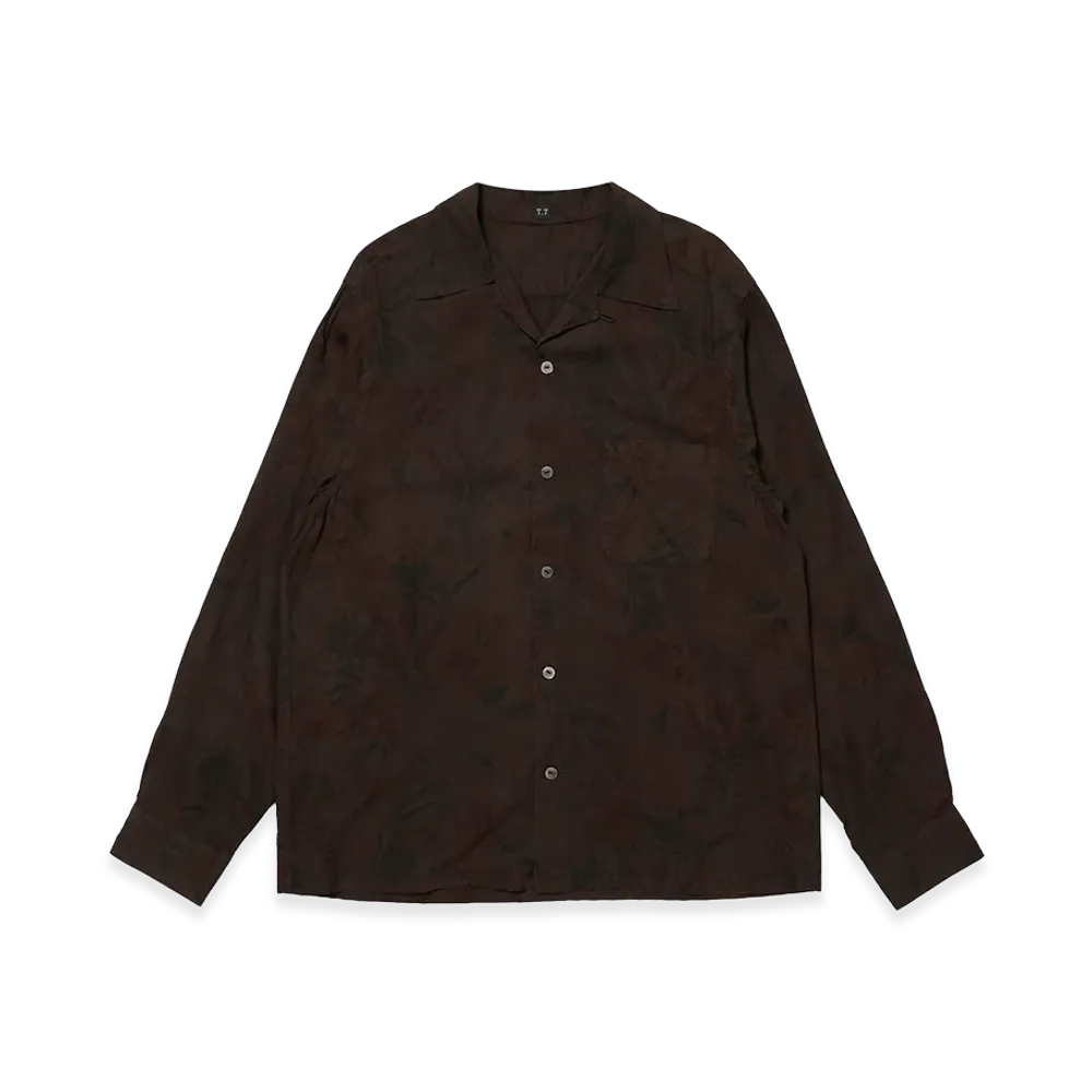 T.T Taiga Takahashi LOT.101 Open Collar Shirt "Mud Dyed Brown"