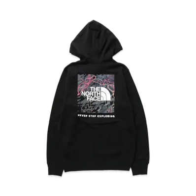 The North Face Box NSE Pullover Hoodie Trail Glow Prit "TNF Black/TNF Black"
