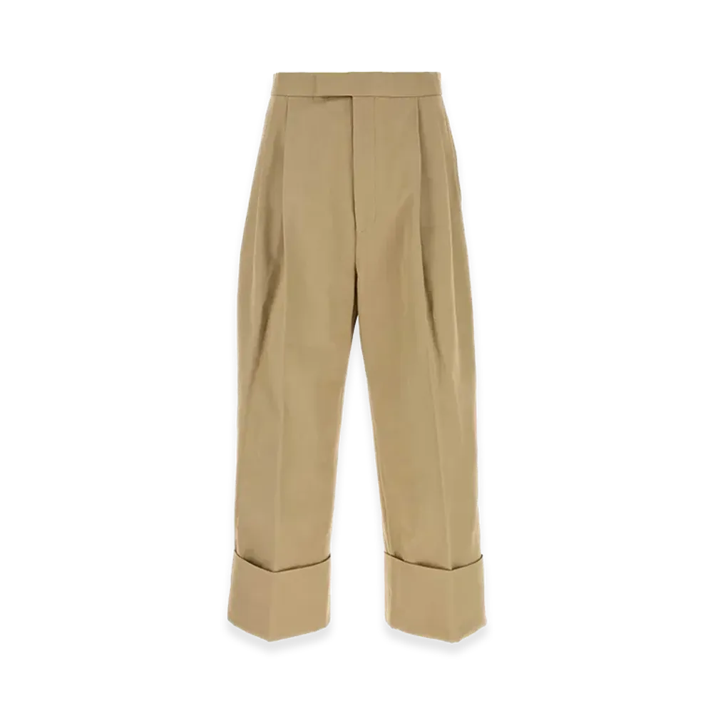 THOM BROWNE Cotton Wide-Leg Pant "Beige"