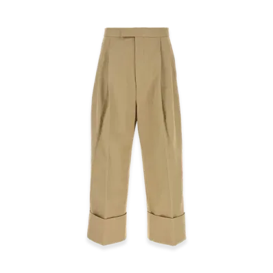 THOM BROWNE Cotton Wide-Leg Pant "Beige"