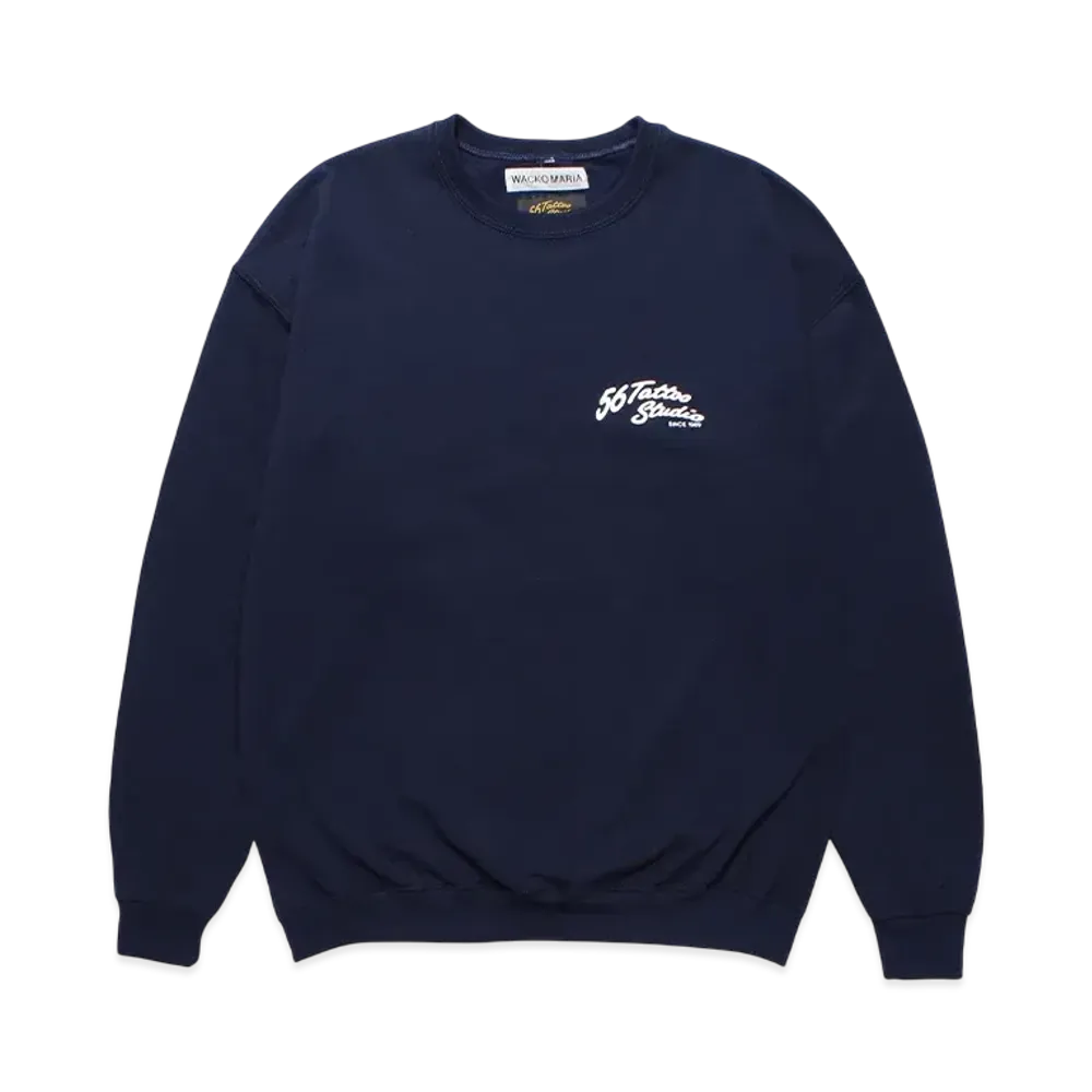WACKO MARIA 56 TATTOO STUDIO / Sweat Shirt "Navy"