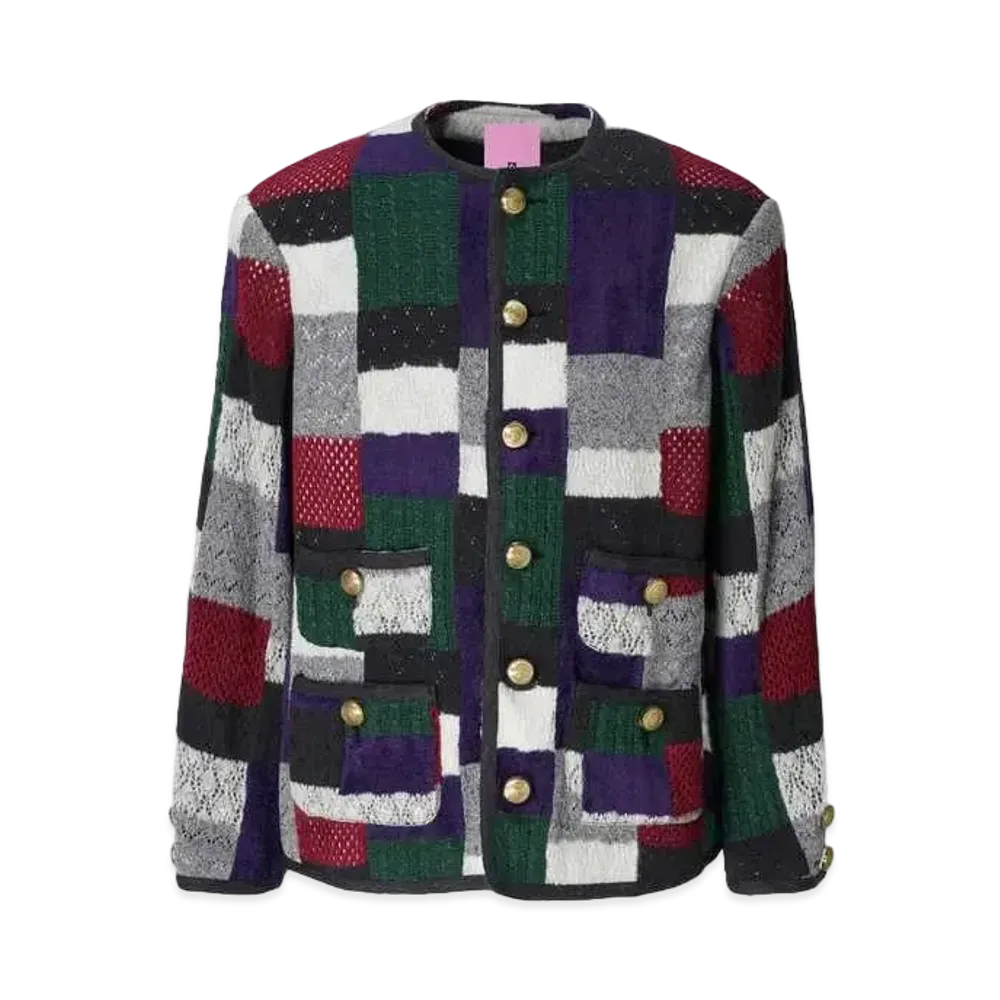 ANREALAGE Harukaharu Patchwork Knit Jacket "Black"