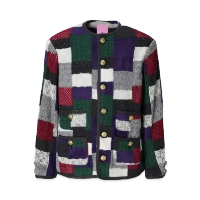 ANREALAGE Harukaharu Patchwork Knit Jacket "Black"