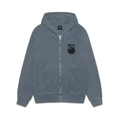 Stussy 8 Ball Pigment Dyed Zip Hoodie "Navy" (FA24)