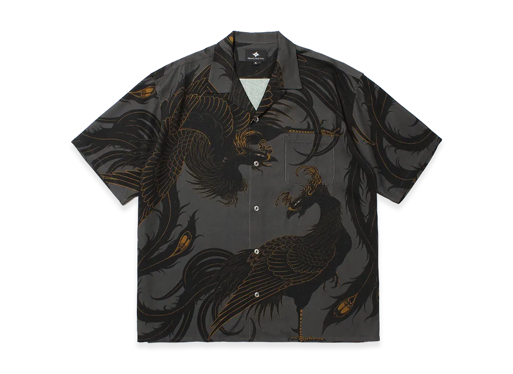 APHRODITEGANG GAKKIN x BUDSPOOL Kokuzuicho Hawaiian Shirt "Black"