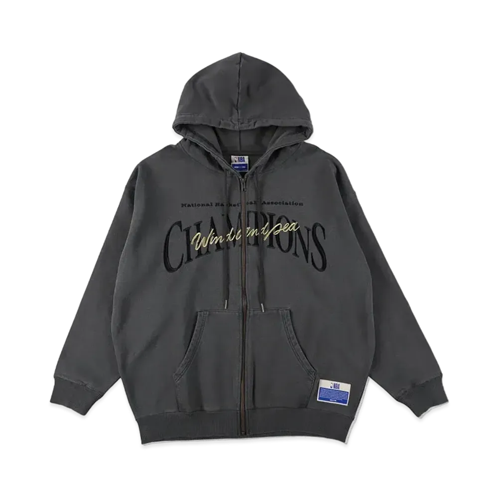 WIND AND SEA x NBA CHAMPIONS Zip Up Sweatshirt "Black"