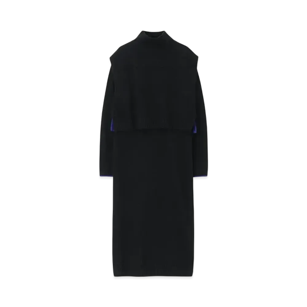 Paul Smith Womens Layered Knit Dress "Black"