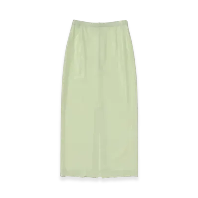 AURALEE Foil Printed Silk Lawn Skirt "Pale Green"