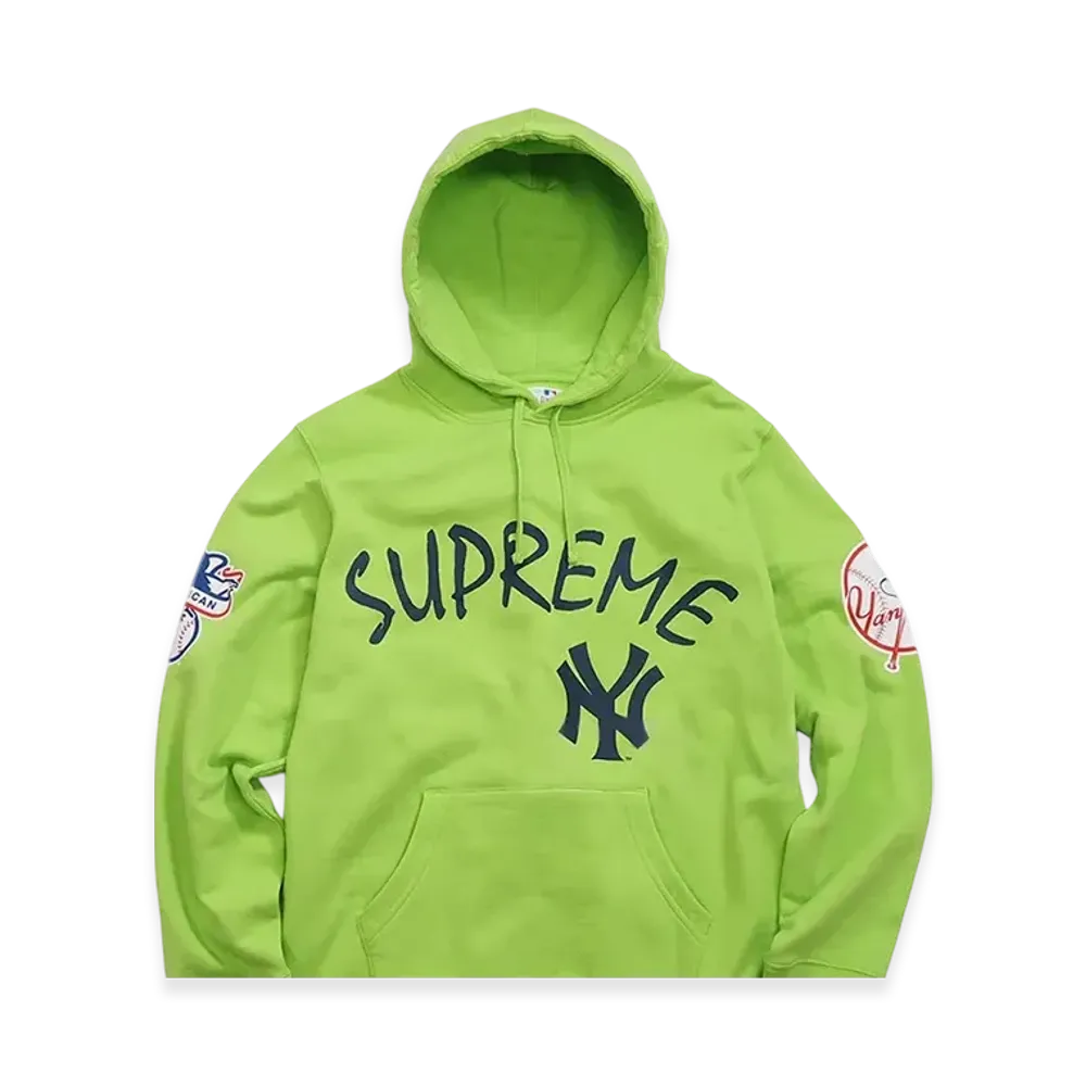 Supreme New York Yankees Hooded Sweatshirt "Green"