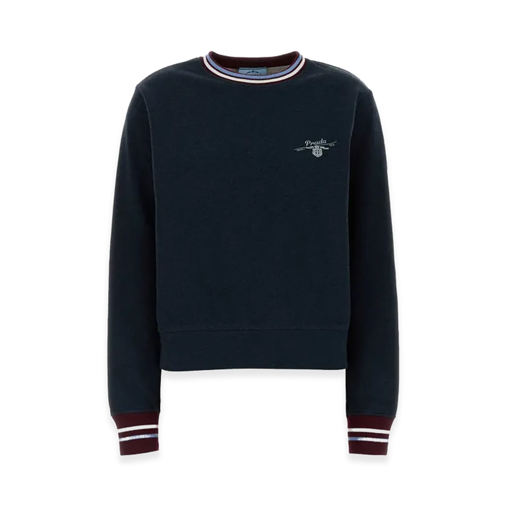 PRADA Women's Melange Cotton Sweatshirt "Blue"