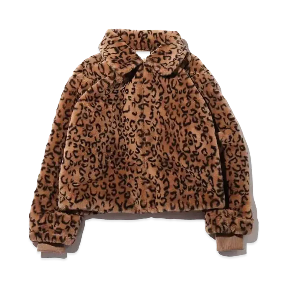 atmos pink Faux Fur Coat "Leopard"