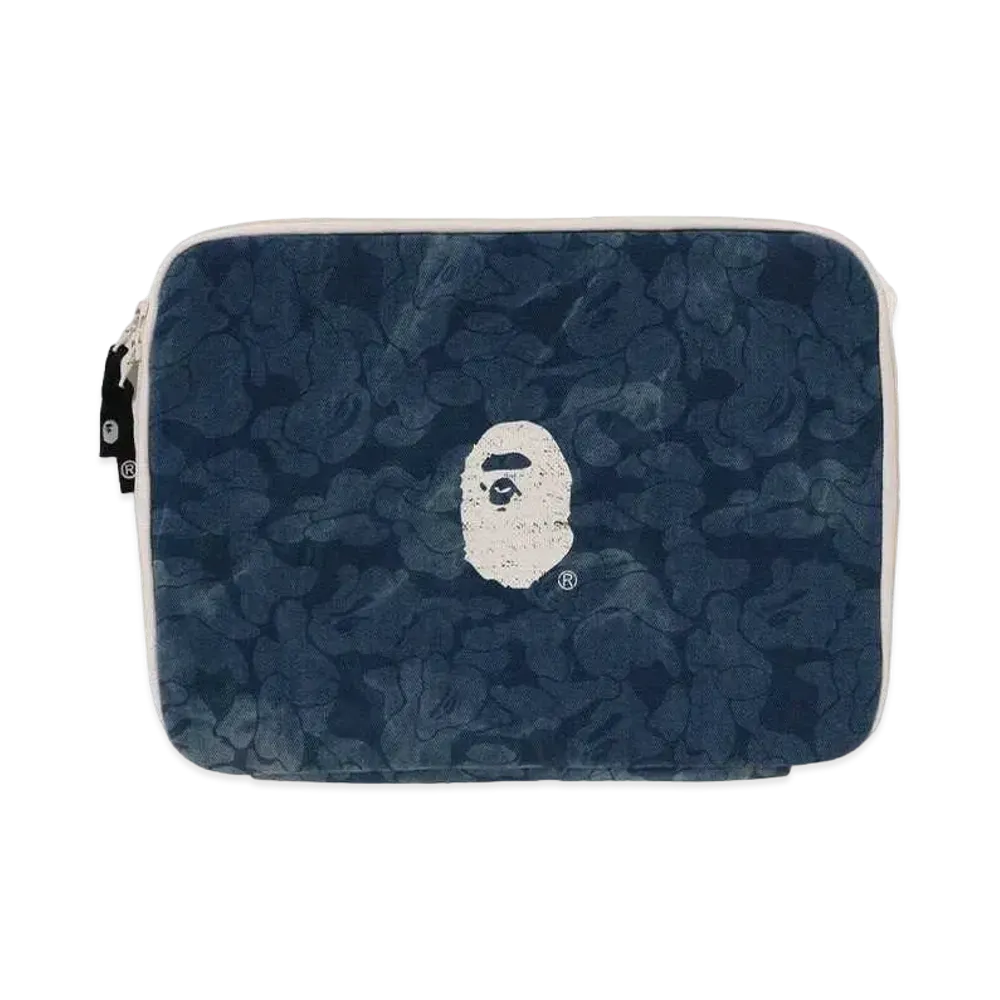 A BATHING APE Solid Camo Denim Tech Case "Lightindi"