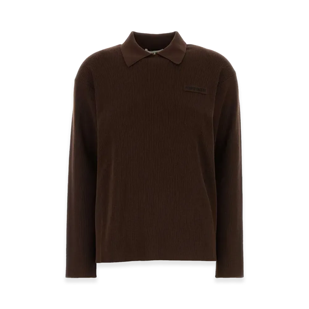 MIU MIU Women's Wool Polo Shirt "Brown/Chocolate"