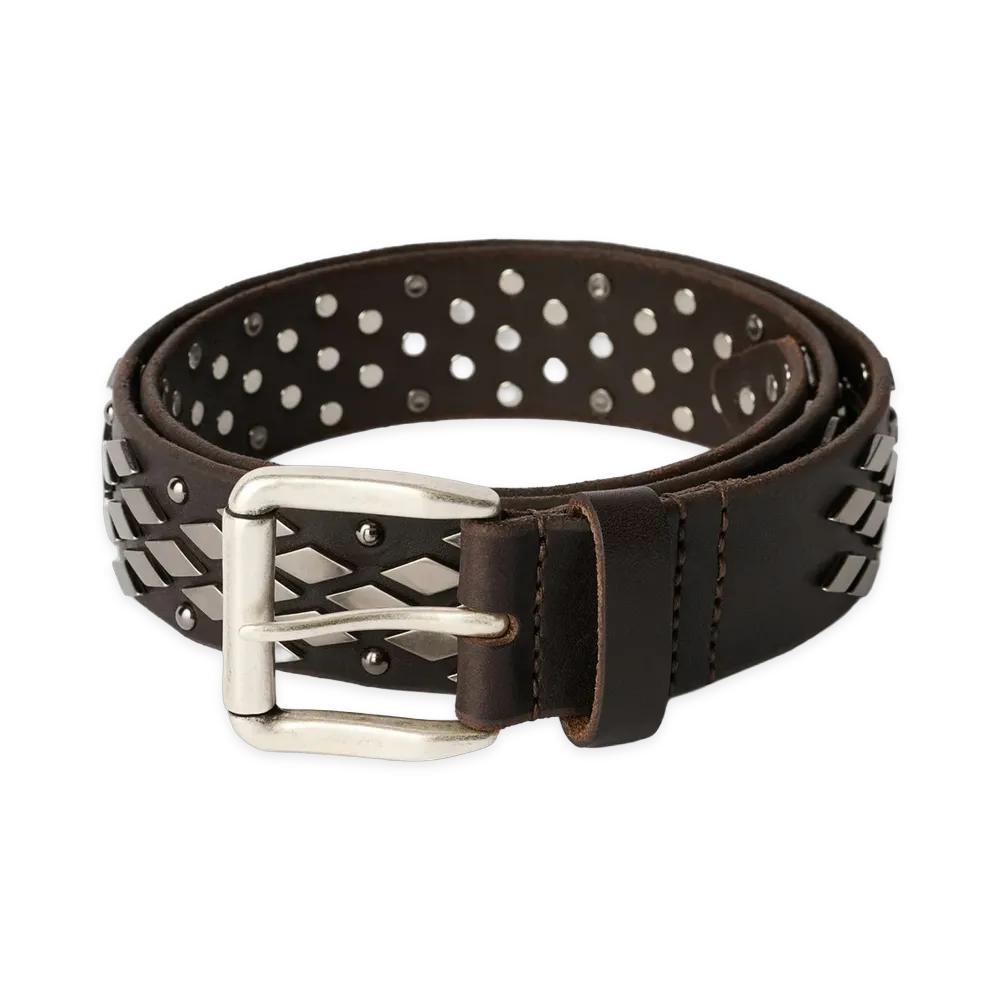 OUR LEGACY Abstract Snake Belt "Oily Brown Cowhide"