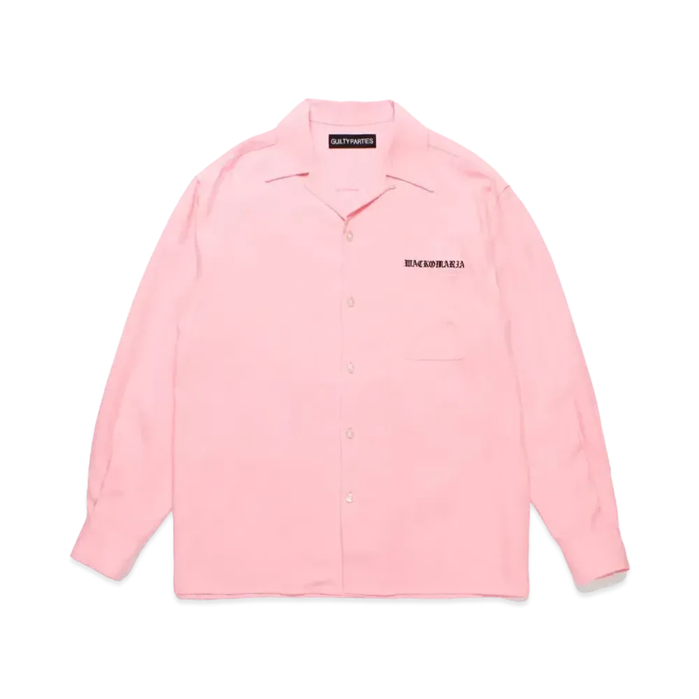 WACKO MARIA 50's Open Collar Shirt "Pink"