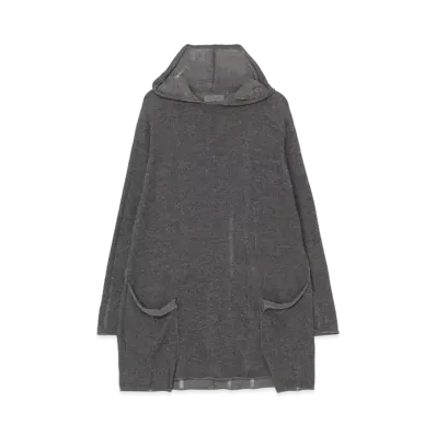 Yohji Yamamoto 7G5P Plating Skip Stitch Ptn Broad Stich Hoodie Long Sleeve "Charcoal"