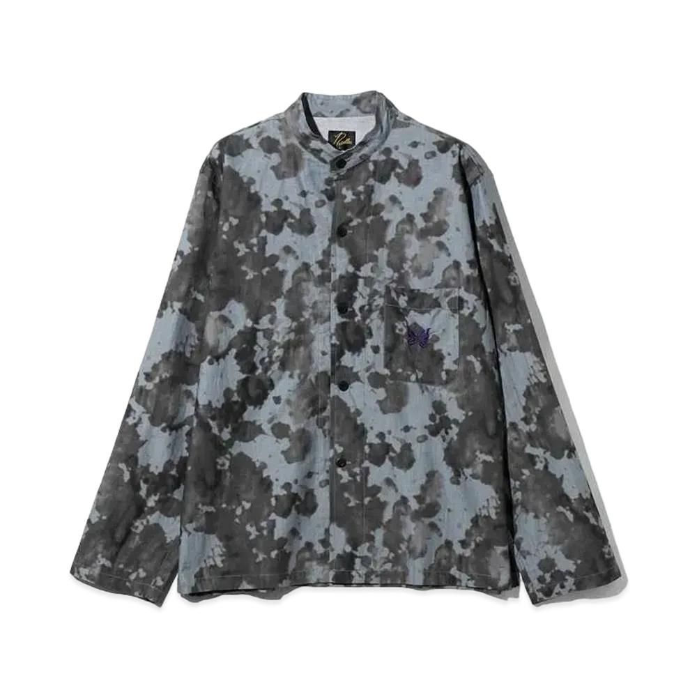 Needles x ts(s) Unity Shirt- Splashed Dirt Print "Blue Grey"