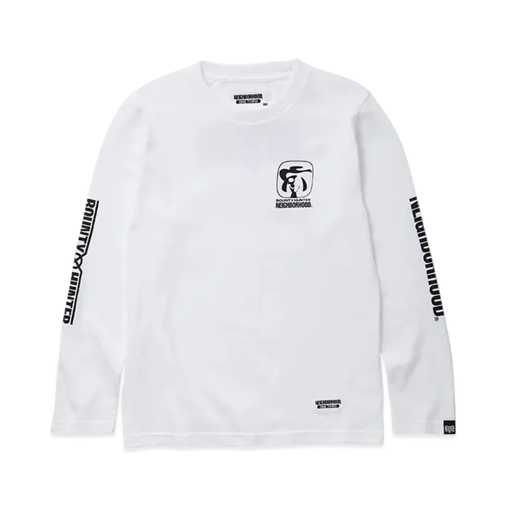 NEIGHBORHOOD x BOUNTY HUNTER Tee LS-1 "White"