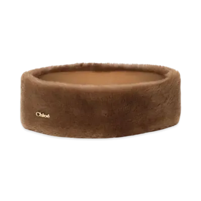 Chloe Shearling Headband "Taupe Beige"