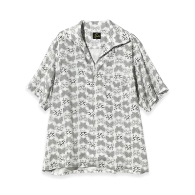 NEEDLES Short Sleeve Italian Collar Shirt - Papillon Print "White"