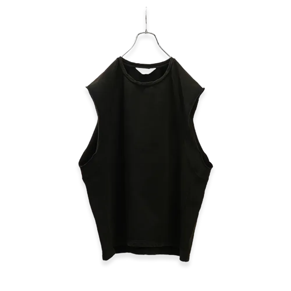 ANCELLM Faded Sleeveless T-Shirt "Black"