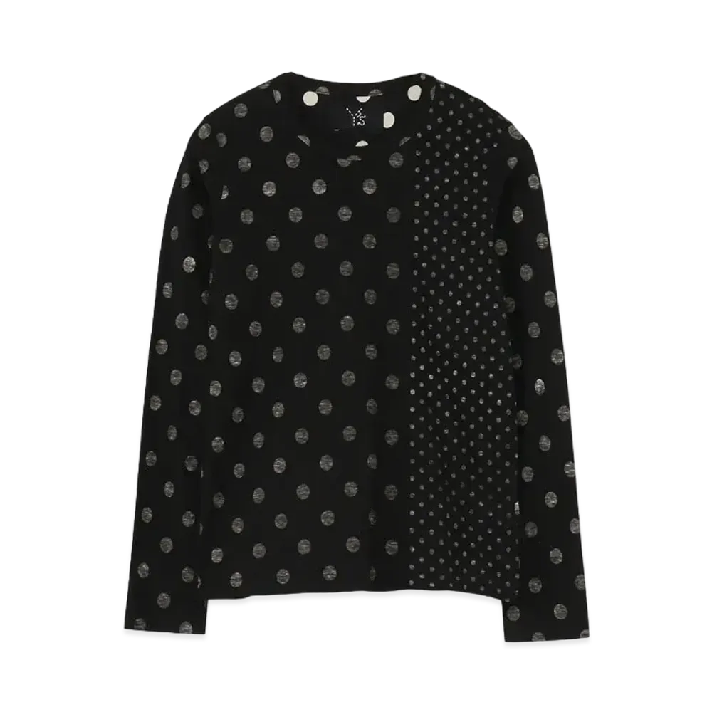 Yohji Yamamoto Y's TWISTED DOT Y's STITCH LONG T "Black/Whit"