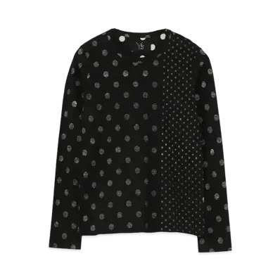 Yohji Yamamoto Y's TWISTED DOT Y's STITCH LONG T "Black/Whit"