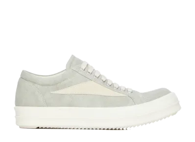 Rick Owens Women's DRKSHDW SS26 Vintage Sneaks 13oz Sand Wash Denim And Suede Leather "Sand/Milk"