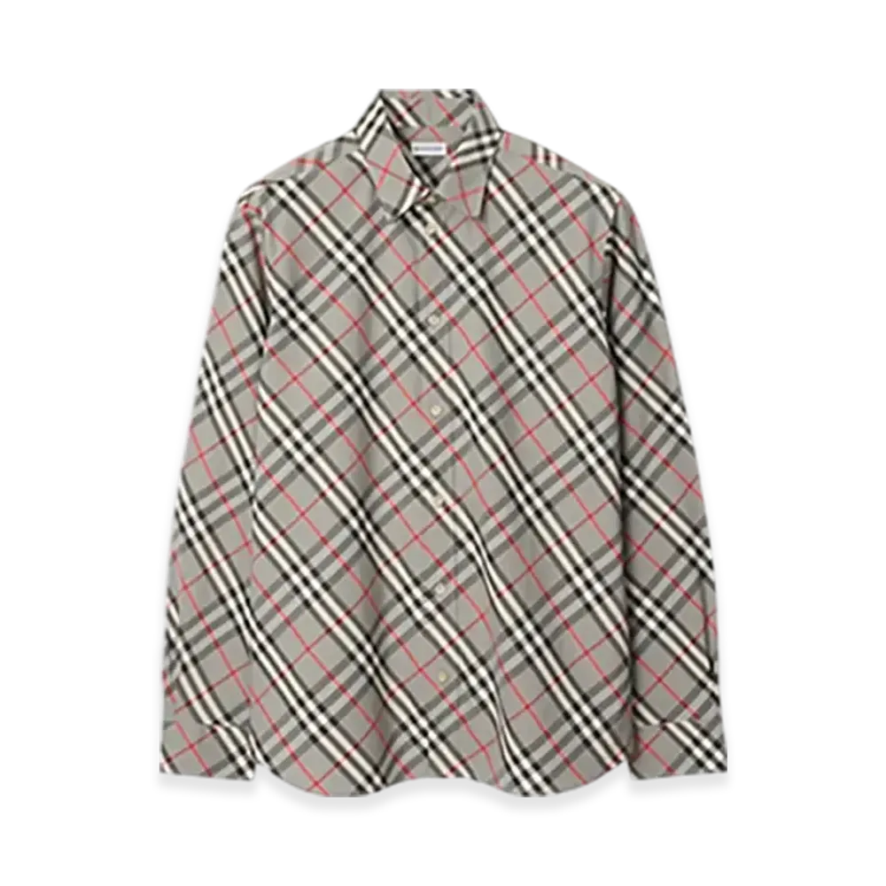 Burberry Check Cotton Shirt "Mauve Grey"