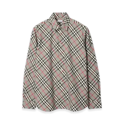 Burberry Check Cotton Shirt "Mauve Grey"
