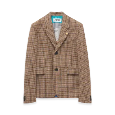 LOEWE x Howl's Moving Castle Calcifer Jacket in Wool "Beige/Blue/Black"