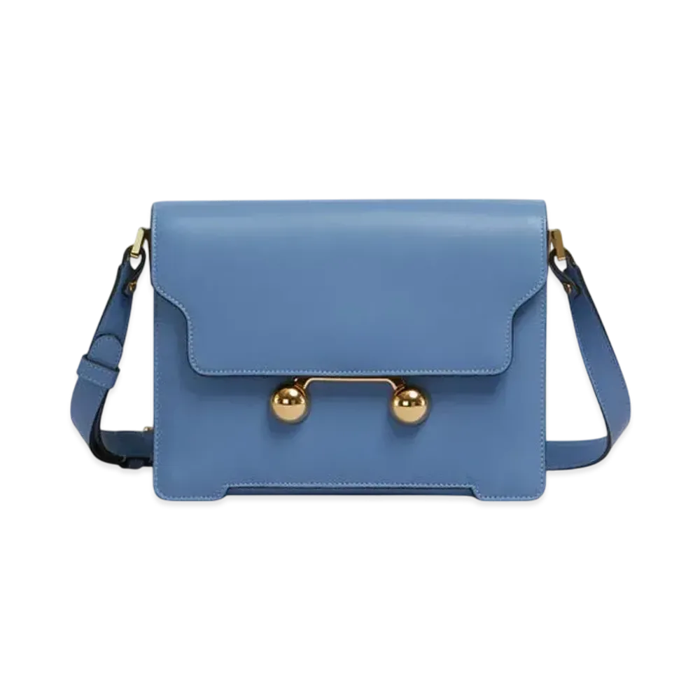 Marni Leather Trunkaroo Medium Shoulder Bag "Opal"