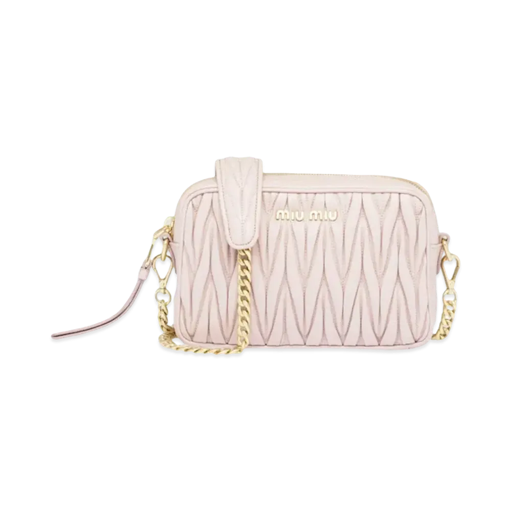 MIU MIU Materasse Leather Shoulder Bag "Black"