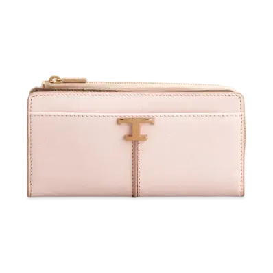 TOD'S T Timeless Wallet in Leather "Pink"