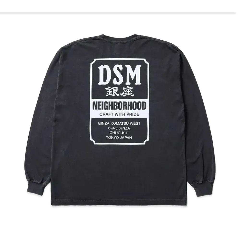 NEIGHBORHOOD x Dover Street Market Ginza LS Tee "Charcoal"