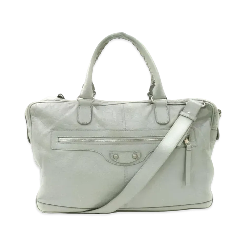 BALENCIAGA Mini Folder leather 2Way Bag "Gray"