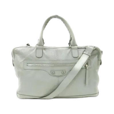 BALENCIAGA Mini Folder leather 2Way Bag "Gray"