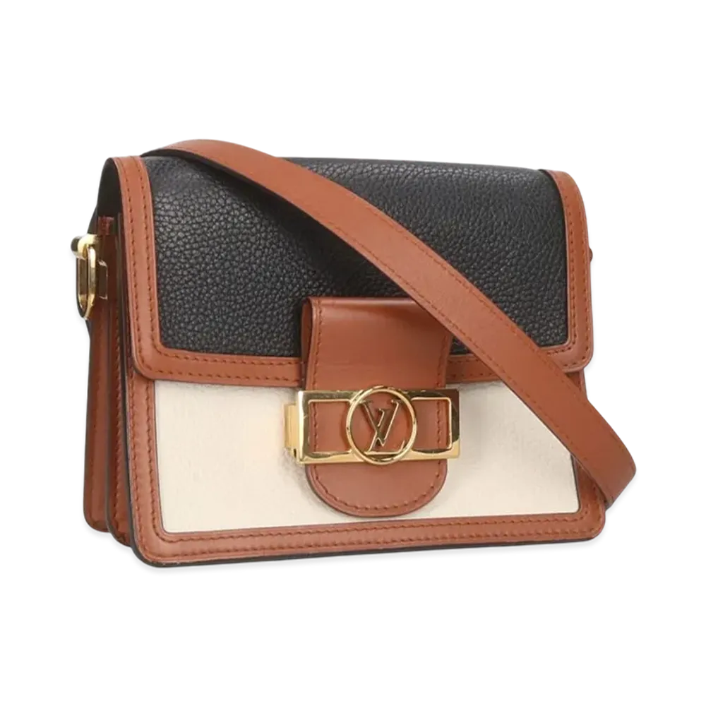 Louis Vuitton Dauphine Mini Taurillon Leather Shoulder Bag "Brown/Black"