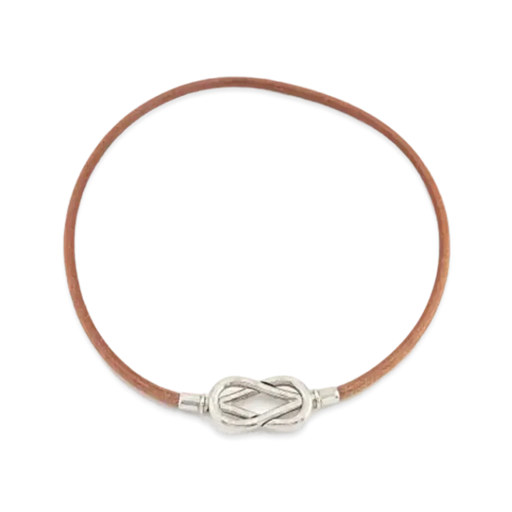 Hermes Atame Choker "Brown/Silver"