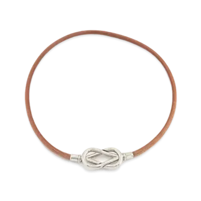 Hermes Atame Choker "Brown/Silver"